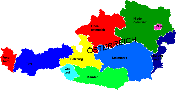 Landkarte Österreich