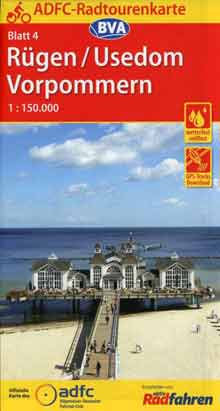 Radtourenkarte Rügen Vorpommern Usedom