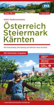 Radtourenkarte Österreich Steiermark Kärnten