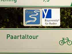 Paartal-Radwegschild